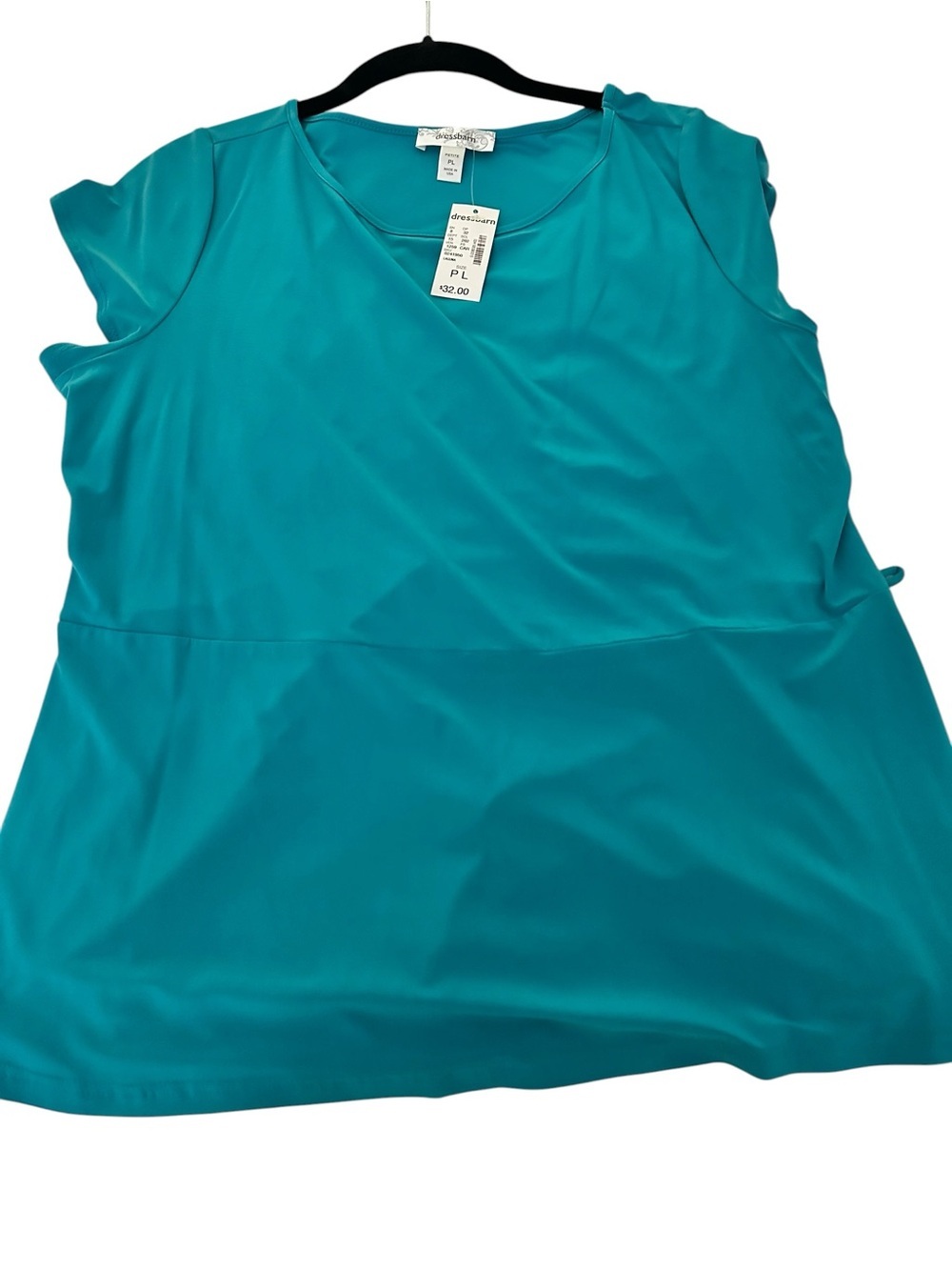 Teal Short Sleeve Scoop Neck Top Dress Barn